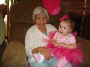 My grandmother with my daughter