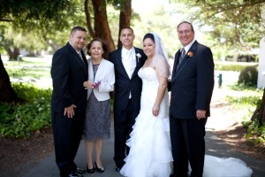 My family on my wedding day. From left to right: Marcos (my brother), Mirtha (my mom), Ryan (my husband), me and Fred (my dad, a.k.a Pop).