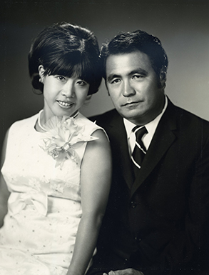 Yuki and Gus Gusukuma on their wedding day