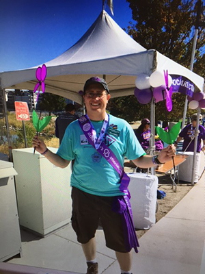 William Palmer volunteering at the Walk to End Alzheimer's