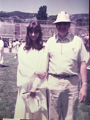 Brenda and John who was living with Alzheimer's at Brenda's graduation