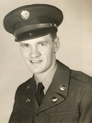 Corporal Art Curtis, who had Alzheimer's, as a young man in the Army