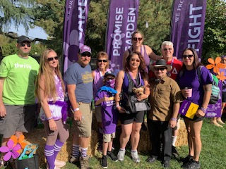 Margo and her friends and family at the Modesto Walk to End Alzheimer's