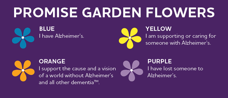 Description of Walk to End Alzheimer's promise flower meanings