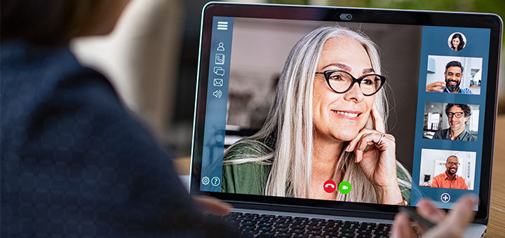 Caregivers attending a virtual support group