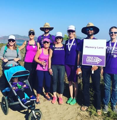 Vanessa and her Walk to End Alzheimer's team