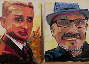 Portraits of Chuck and his father who had Alzheimer's