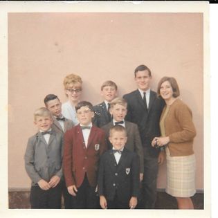 Young Kathy who had Alzheimer's and her nine siblings
