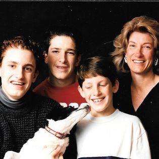 Kathy, who had Alzheimer's and her three sons and their dog