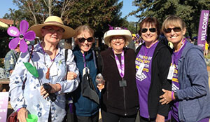 Shari and high school friends at Walk to End Alzheimer's
