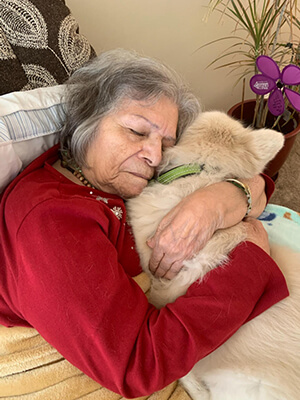 Margarita who had Alzheimer's with her dog Ozzy
