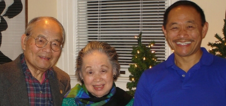 Stan Wong and his parents who had dementia