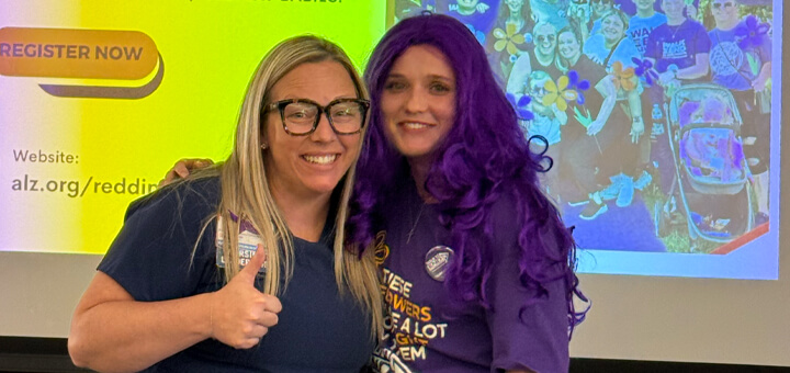 Amanda and Haily at a Dignity Health kickoff event for Walk to End Alzheimer's