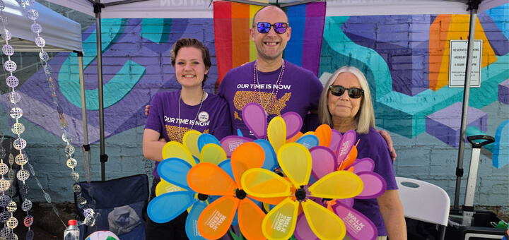 Joey Yourcheck and other volunteers at Walk to End Alzheimer's