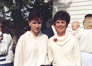 Angel with her mom who had dementia